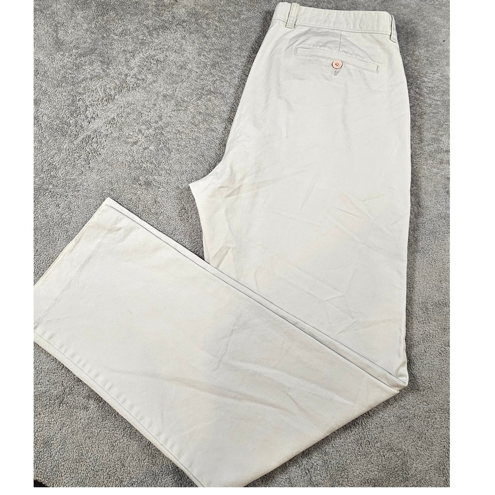 J.Crew Essential Chino Pants Mens 37x31.5 Light Beige Stone Straight Leg Cotton